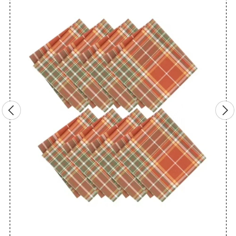 Hawley Plaid Harvest Napkins, Set of 8 - 17x17 - Elrene Home Fashions